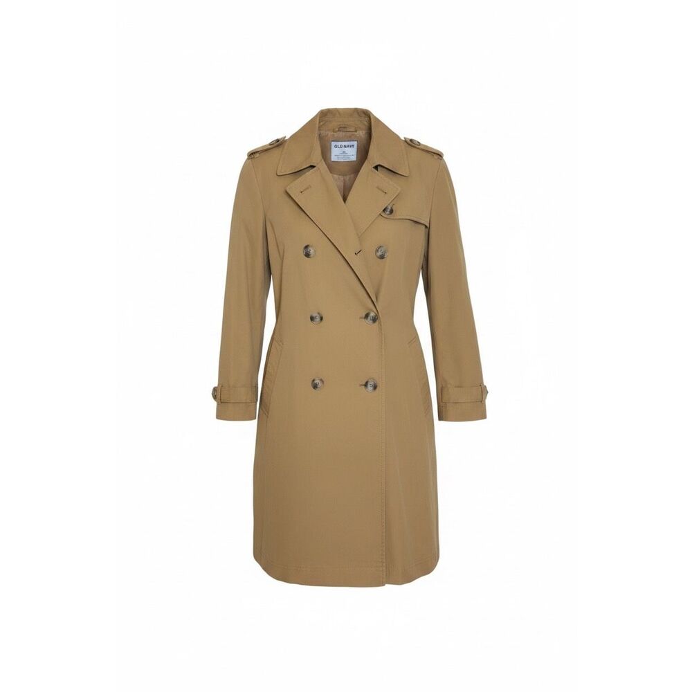 Old Navy Double Breasted Long Sleeve Classic Trench Coat Jacket Beige Size XL